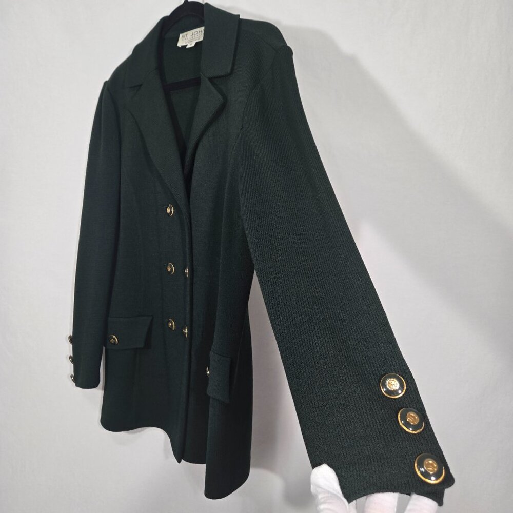 ST. JOHN Collection by Marie Gray Elite-Green Santana Knit Blazer Women Size 10. - Picture 6 of 17